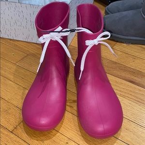 Pink Rain Boot Crocs